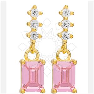 925 Sterling Silver Geometric Dangle Earrings