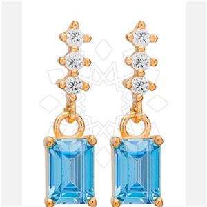 925 Sterling Silver Geometric Dangle Earrings