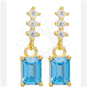 925 Sterling Silver Geometric Dangle Earrings