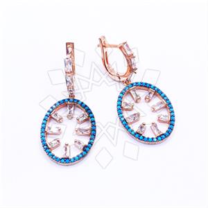 925 Sterling Silver Geometric Dangle Earrings