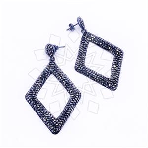 925 Sterling Silver Geometric Dangle Earrings