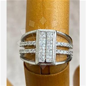 925 Sterling Silver Geometric Design Zirconia  Multi Gemstone Rings