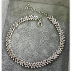 925 Sterling Silver Geometric Design Zirconia Tennis Bracelets