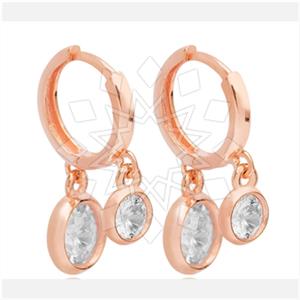 925 Sterling Silver Geometric Double Drop Earrings