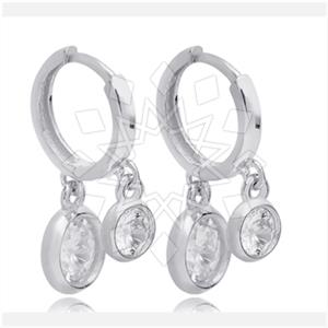 925 Sterling Silver Geometric Double Drop Earrings