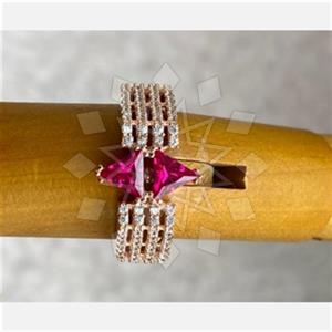 925 Sterling Silver Geometric Double Gemstone Rings