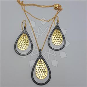 925 Sterling Silver Geometric Earrings Necklace Sets