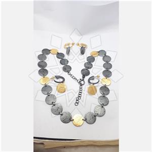 925 Sterling Silver Geometric Earrings Necklace Sets