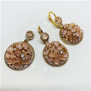 925 Sterling Silver Geometric Earrings Necklace Sets