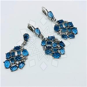 925 Sterling Silver Geometric Earrings Necklace Sets