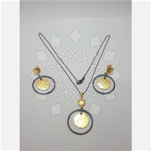 925 Sterling Silver Geometric Earrings Necklace Sets