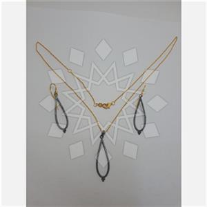 925 Sterling Silver Geometric Earrings Necklace Sets