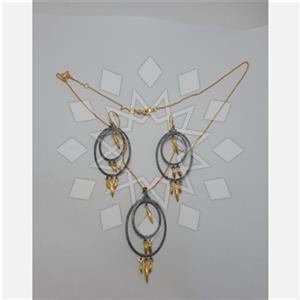 925 Sterling Silver Geometric Earrings Necklace Sets