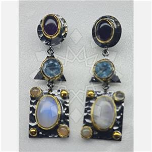925 Sterling Silver Geometric Fantasy Earring