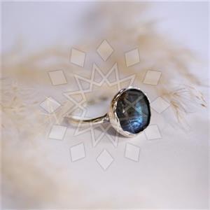 925 Sterling Silver Geometric Gemstone Rings