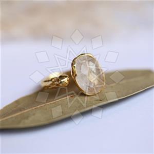 925 Sterling Silver Geometric Gemstone Rings