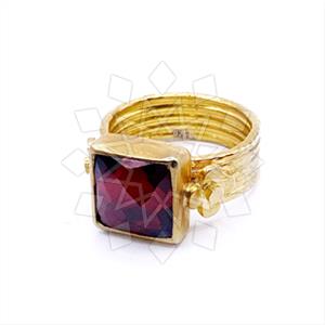 925 Sterling Silver Geometric Gemstone Rings
