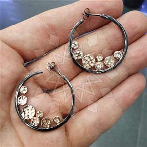 925 Sterling Silver Geometric Hoop Earrings