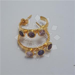 925 Sterling Silver Geometric Hoop Earrings