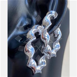 925 Sterling Silver Geometric Hoop Earrings