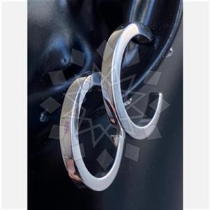 925 Sterling Silver Geometric Hoop Earrings