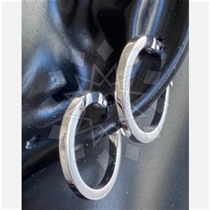 925 Sterling Silver Geometric Hoop Earrings