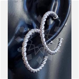 925 Sterling Silver Geometric Hoop Earrings