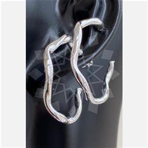 925 Sterling Silver Geometric Hoop Earrings
