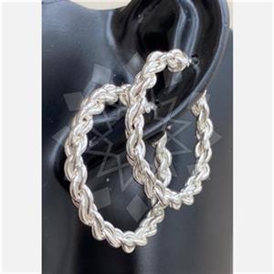 925 Sterling Silver Geometric Hoop Earrings
