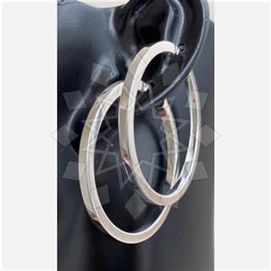 925 Sterling Silver Geometric Hoop Earrings