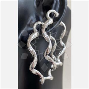 925 Sterling Silver Geometric Hoop Earrings