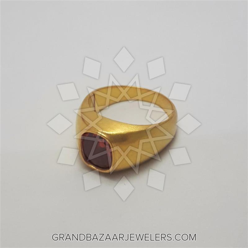 Customize Buy 925 Sterling Silver Geometric Men Orange Cubic Zirconia Online at Grand Bazaar Jewelers - GBJ1RG14292-1