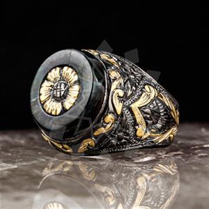 925 Sterling Silver Geometric Mens Ring