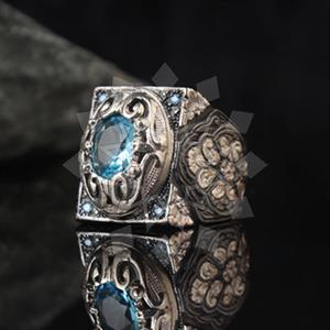 925 Sterling Silver Geometric Mens Ring