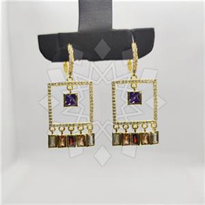 925 Sterling Silver Geometric Minimal Dainty Multi Drop Earrings