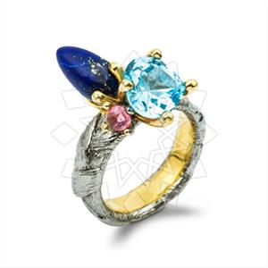 925 Sterling Silver Geometric Multi Gemstone Rings