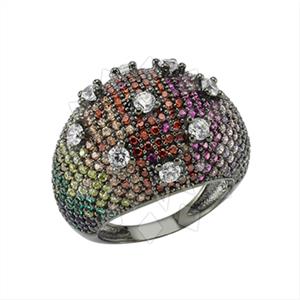 925 Sterling Silver Geometric Multi Gemstone Rings