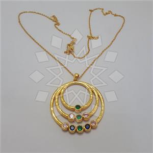 925 Sterling Silver Geometric Multi Strand Necklace