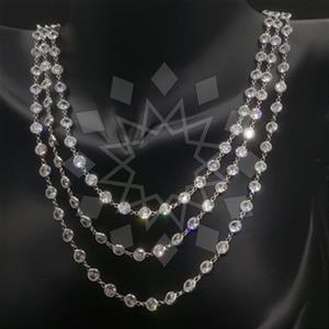 925 Sterling Silver Geometric Multi Strand Necklace