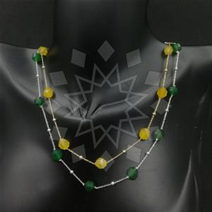 925 Sterling Silver Geometric Multi Strand Necklace