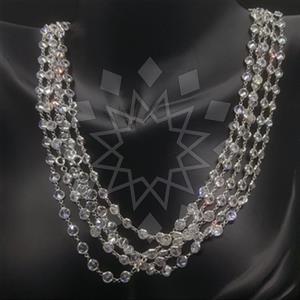 925 Sterling Silver Geometric Multi Strand Necklace