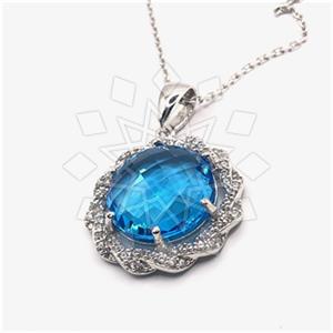 925 Sterling Silver Geometric Pendant Necklace