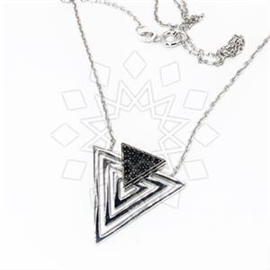 925 Sterling Silver Geometric Pendant Necklace