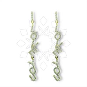 925 Sterling Silver Geometric Personalized Letter Minimal Dainty Multi Drop Earrings