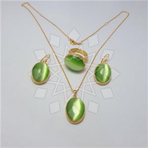 925 Sterling Silver Geometric Ring Earring Necklace Sets