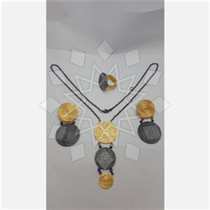 925 Sterling Silver Geometric Ring Earring Necklace Sets