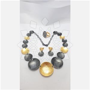 925 Sterling Silver Geometric Ring Earring Necklace Sets