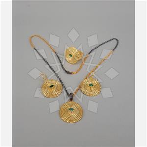 925 Sterling Silver Geometric Ring Earring Necklace Sets