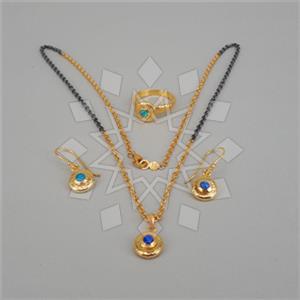 925 Sterling Silver Geometric Ring Earring Necklace Sets