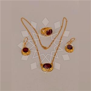 925 Sterling Silver Geometric Ring Earring Necklace Sets